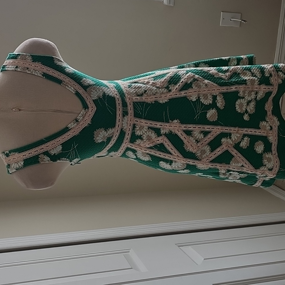 Anthropologie Maeve Green‎ and White Patterned Women's Dress. Size 2 - Picture 5 of 8